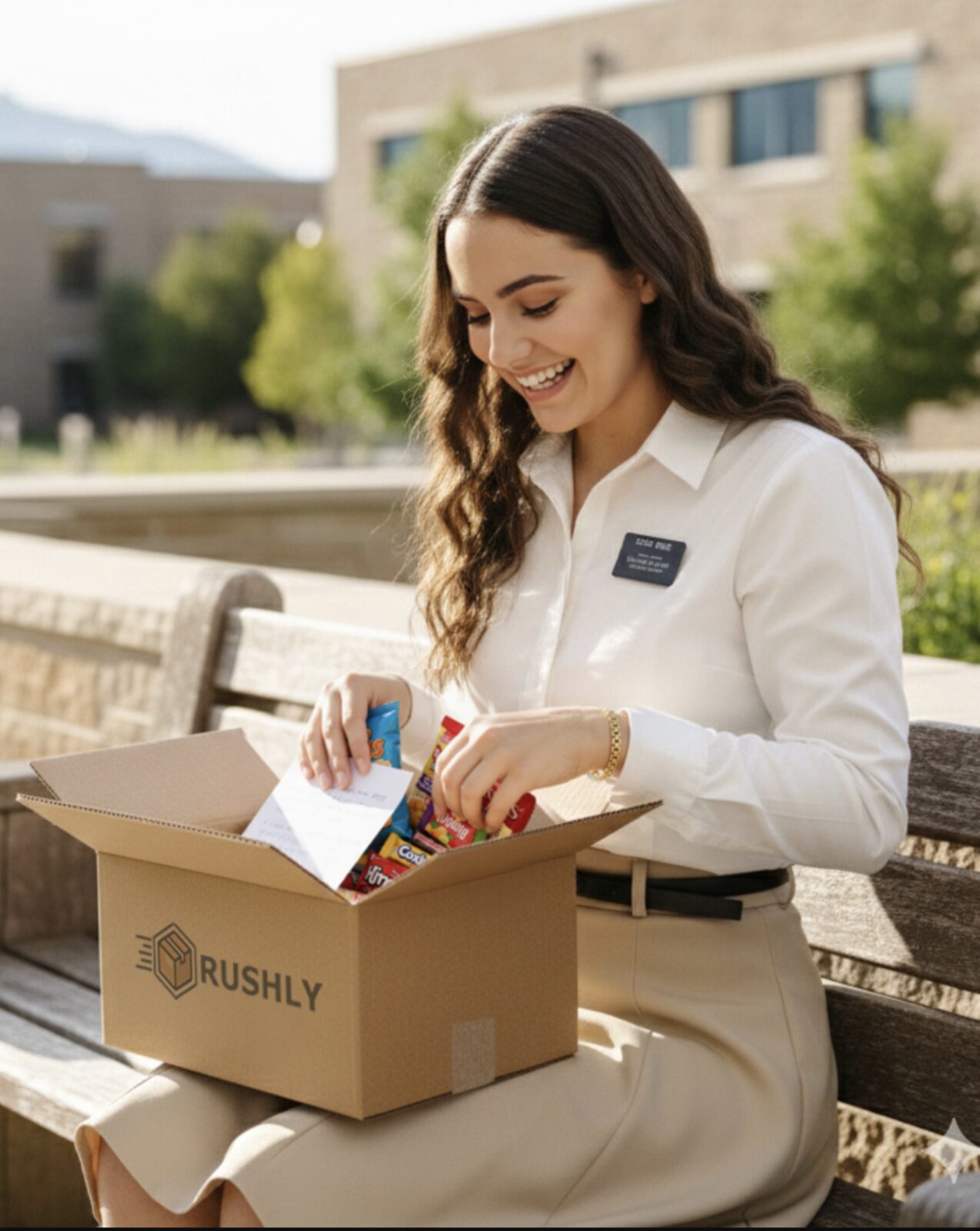 Missionary with a package